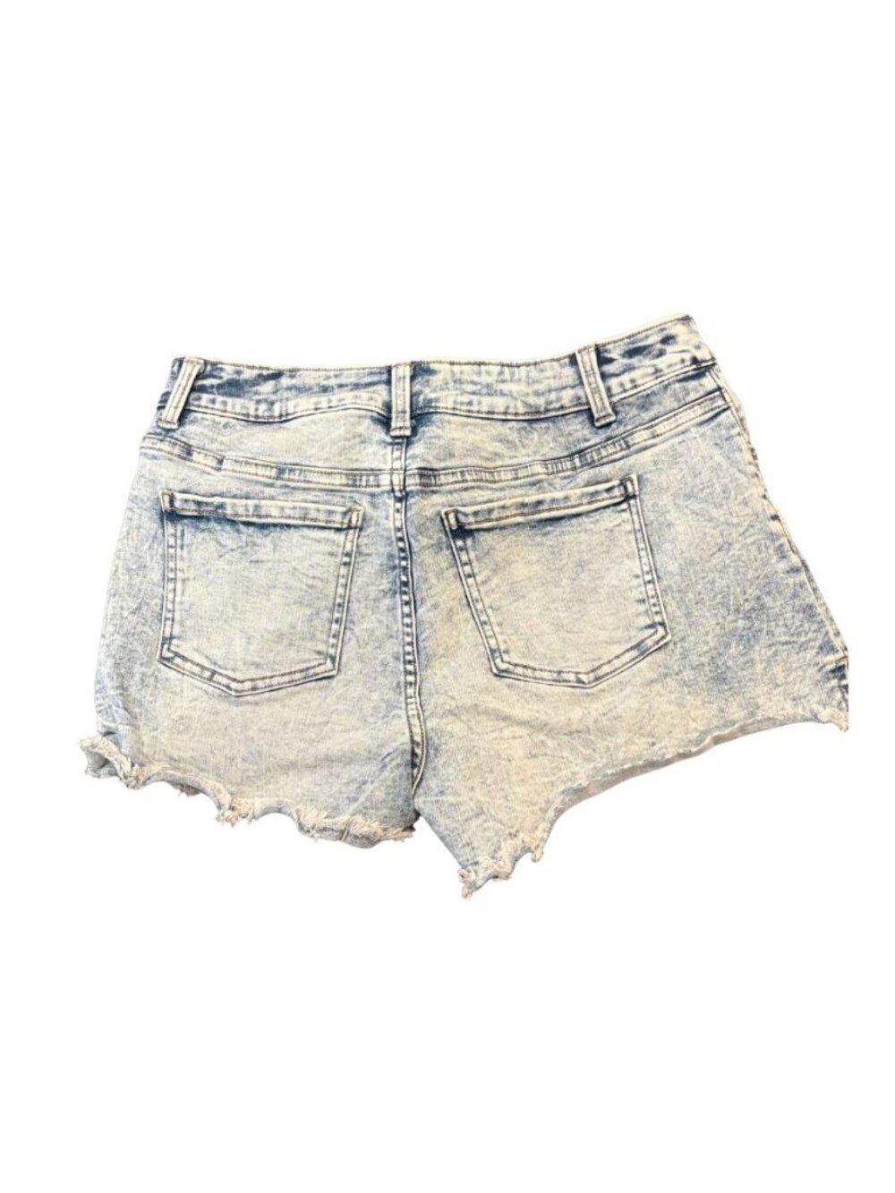 Time and Tru High Rise Acid Wash Distressed Denim Shorts Size 12 - Picture 2 of 3